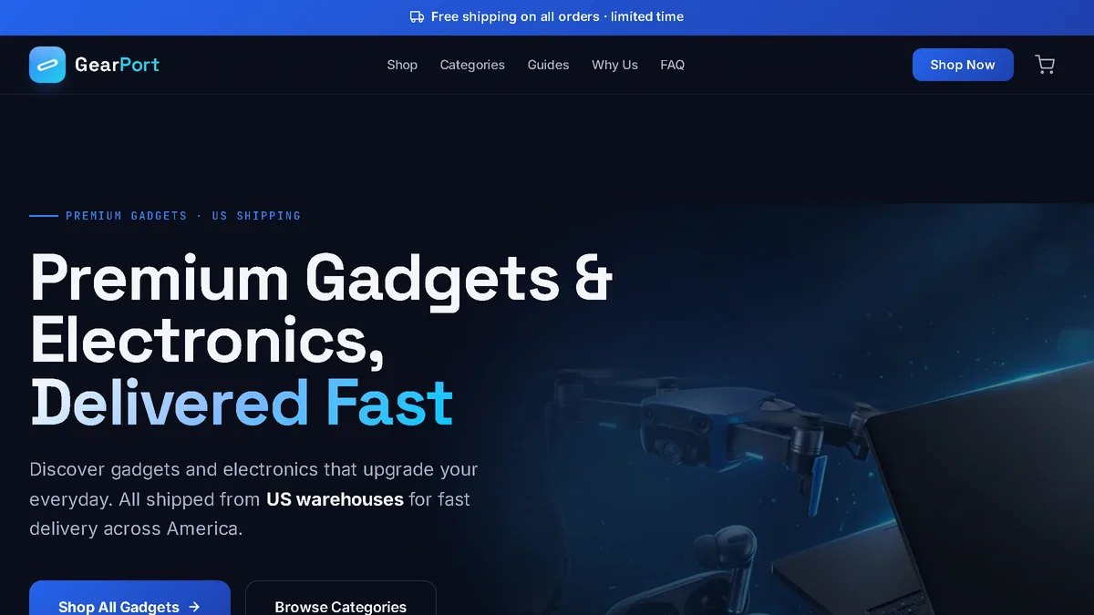 GearPort: A Shopify Dropshipping Store Example for the US Market